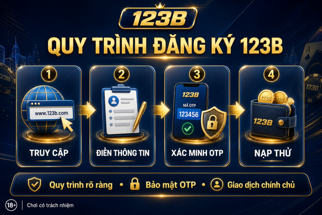 4 bước Đăng ký 123B cho người mới từ truy cập đến nạp thử 2026